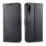 For Huawei Enjoy 10 / Honor Play 3 AZNS Sheepskin Texture Horizontal Flip Leather Case with Holder & Card Slots & Wallet(Black)