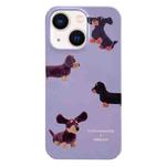 For iPhone 13 Painted Pattern PC Phone Case(Dachshund Dog)