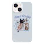 For iPhone 13 Painted Pattern PC Phone Case(SWEET Cats)