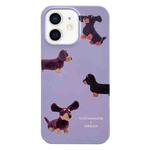 For iPhone 12 Painted Pattern PC Phone Case(Dachshund Dog)