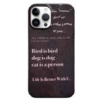 For iPhone 13 Pro Painted Pattern PC Phone Case(Alphabet Black)