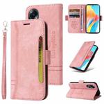 For OPPO A58 4G BETOPNICE Dual-side Buckle Leather Phone Case(Pink)