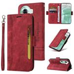 For OPPO Reno11 5G Global BETOPNICE Dual-side Buckle Leather Phone Case(Red)