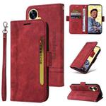 For Realme C55 BETOPNICE Dual-side Buckle Leather Phone Case(Red)