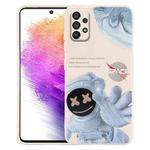 For Samsung Galaxy A73 5G Martian Astronaut Pattern Shockproof Phone Case(White)