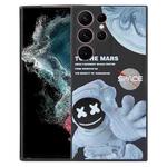 For Samsung Galaxy S22 Ultra 5G Martian Astronaut Pattern Shockproof Phone Case(Black)