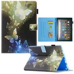 For Amazon Fire Max 11 2023 Colored Drawing Leather Smart Tablet Case(Gold Butterflies)