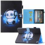 For Amazon Fire Max 11 2023 Colored Drawing Leather Smart Tablet Case(Music Panda)