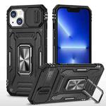 For iPhone 15 Armor PC + TPU Camera Shield Phone Case(Black)