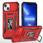 For iPhone 15 Armor PC + TPU Camera Shield Phone Case(Red)