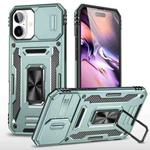 For iPhone 16 Plus Armor PC + TPU Camera Shield Phone Case(Alpine Green)