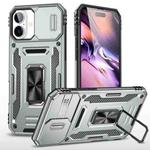 For iPhone 16 Armor PC + TPU Camera Shield Phone Case(Grey)