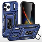 For iPhone 17 Pro Armor PC + TPU Camera Shield Phone Case(Navy Blue)