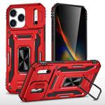 For iPhone 17 Pro Armor PC + TPU Camera Shield Phone Case(Red)