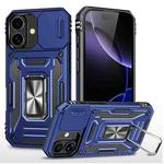For iPhone 17 Armor PC + TPU Camera Shield Phone Case(Navy Blue)