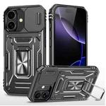 For iPhone 17 Armor PC + TPU Camera Shield Phone Case(Black)