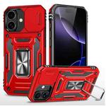 For iPhone 17 Armor PC + TPU Camera Shield Phone Case(Red)