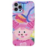 For iPhone 12 Pro Max Precise Hole TPU Phone Case(Dopamine Girl)