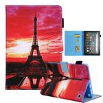 For Amazon Fire Max 11 2023 Colored Drawing Leather Smart Tablet Case(Evening Tower)