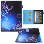 For Amazon Fire Max 11 2023 Colored Drawing Leather Smart Tablet Case(Dual Purple Butterflies)