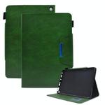 For Amazon Fire Max 11 2023 Suede Cross Texture Magnetic Clasp Leather Tablet Case(Green)