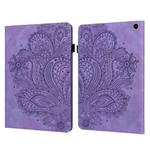 For Amazon Fire Max 11 Peacock Embossed Pattern Leather Tablet Case(Purple)