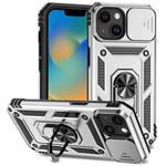 For iPhone 15 Sliding Camshield Holder Phone Case(Silver)