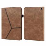 For Amazon Fire Max 11 Embossed Striped Leather Tablet Case(Brown)