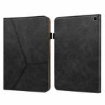 For Amazon Kindle Fire HD 8 2022 Embossed Striped Leather Tablet Case(Black)