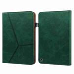 For Amazon Kindle Fire HD 10 2023 Embossed Striped Leather Tablet Case(Green)