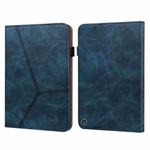 For Amazon Kindle Fire HD 10 2023 Embossed Striped Leather Tablet Case(Blue)