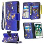 For iPhone 8 & 7 Colored Drawing Pattern Zipper Horizontal Flip Leather Case with Holder & Card Slots & Wallet(Purple Butterfly)