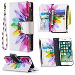For iPhone 8 & 7 Colored Drawing Pattern Zipper Horizontal Flip Leather Case with Holder & Card Slots & Wallet(Sun Flower)
