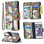 For iPhone 6s Plus & 6 Plus Colored Drawing Pattern Zipper Horizontal Flip Leather Case with Holder & Card Slots & Wallet(Tree)