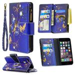 For iPhone 6s & 6 Colored Drawing Pattern Zipper Horizontal Flip Leather Case with Holder & Card Slots & Wallet(Purple Butterfly)