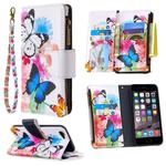 For iPhone 6s & 6 Colored Drawing Pattern Zipper Horizontal Flip Leather Case with Holder & Card Slots & Wallet(Two Butterflies)