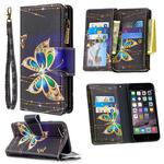 For iPhone 6s & 6 Colored Drawing Pattern Zipper Horizontal Flip Leather Case with Holder & Card Slots & Wallet(Big Butterfly)