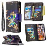 For iPhone XS Max Colored Drawing Pattern Zipper Horizontal Flip Leather Case with Holder & Card Slots & Wallet(Big Butterfly)