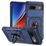 For Google Pixel 7a Sliding Camshield Holder Phone Case(Blue)