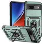 For Google Pixel 7a Sliding Camshield Holder Phone Case(Dark Green)