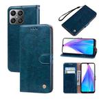 For Honor X8a Oil Wax Texture Leather Phone Case(Blue)