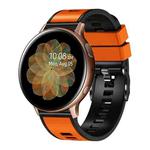 For Garmin Forerunner 265S / 255S / Venu 2S 18mm Weave Two-Color Silicone Watch Band(Orange Black)