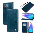 For Xiaomi Redmi 12C/11A 4G Global/Poco C55 Oil Wax Texture Leather Phone Case(Blue)