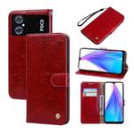 For Xiaomi Poco M4 5G/Poco M5/Redmi Note 11R Oil Wax Texture Leather Phone Case(Red)