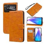 For Xiaomi Poco C40 Oil Wax Texture Leather Phone Case(Yellow)