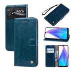 For Xiaomi Poco C40 Oil Wax Texture Leather Phone Case(Blue)