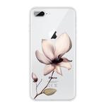 For iPhone 8 Plus / 7 Plus Coloured Drawing Pattern Highly Transparent TPU Protective Case(Lotus)