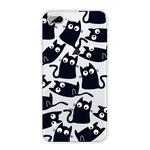 For iPhone 8 Plus / 7 Plus Coloured Drawing Pattern Highly Transparent TPU Protective Case(Black Cat)