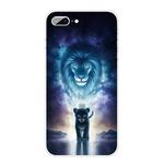 For iPhone 8 Plus / 7 Plus Coloured Drawing Pattern Highly Transparent TPU Protective Case(Lion)