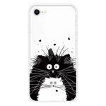 For iPhone SE 2022 / SE 2020 / 8 / 7 Coloured Drawing Pattern Highly Transparent TPU Protective Case(Black White Rat)